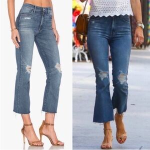 MOTHER- Hustler Ankle Fray Distressed Jeans in Song of The Cowboys Size 24